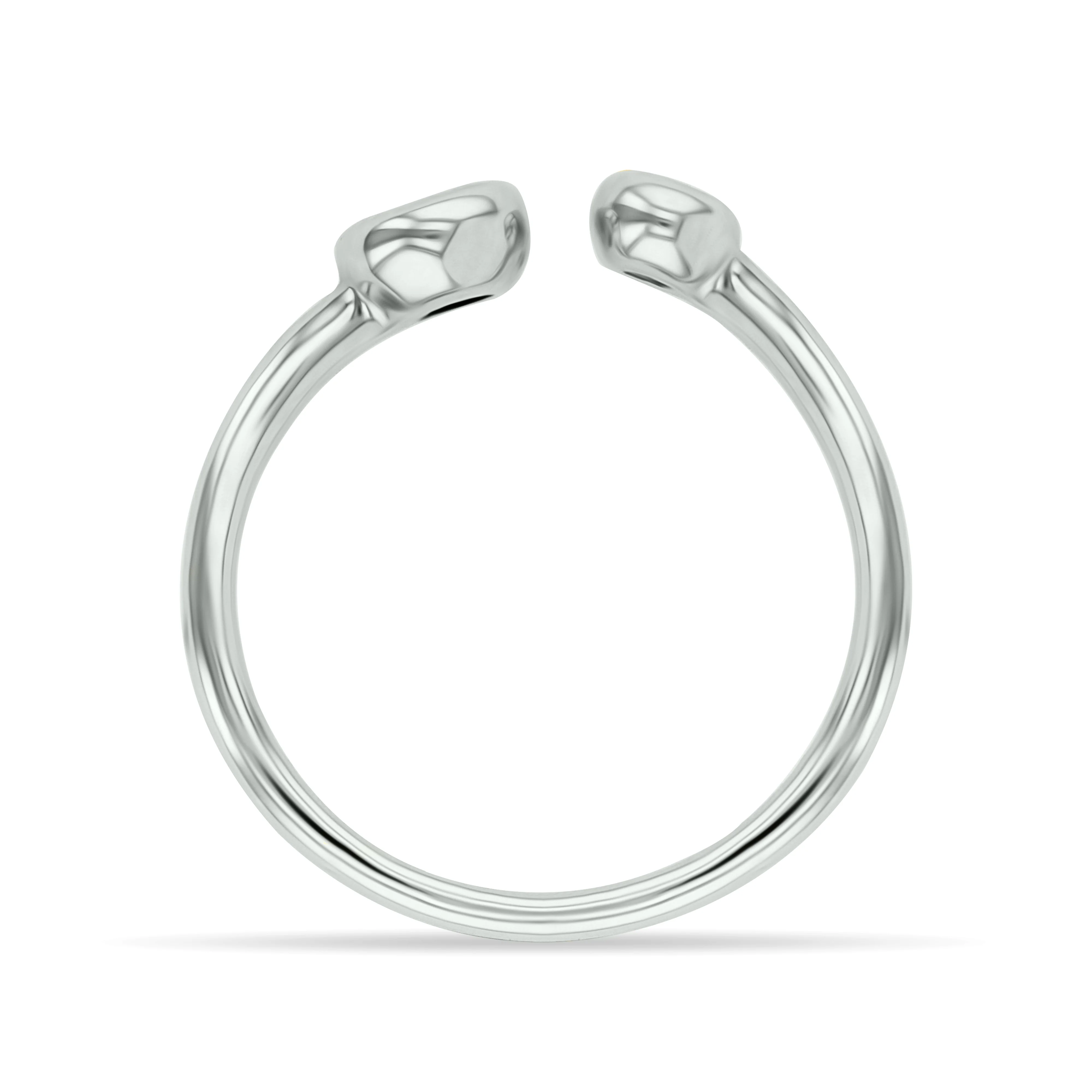 Birthstone Collection 0.17ct Emerald and Diamond Open Ring | 9K White Gold - Image 4