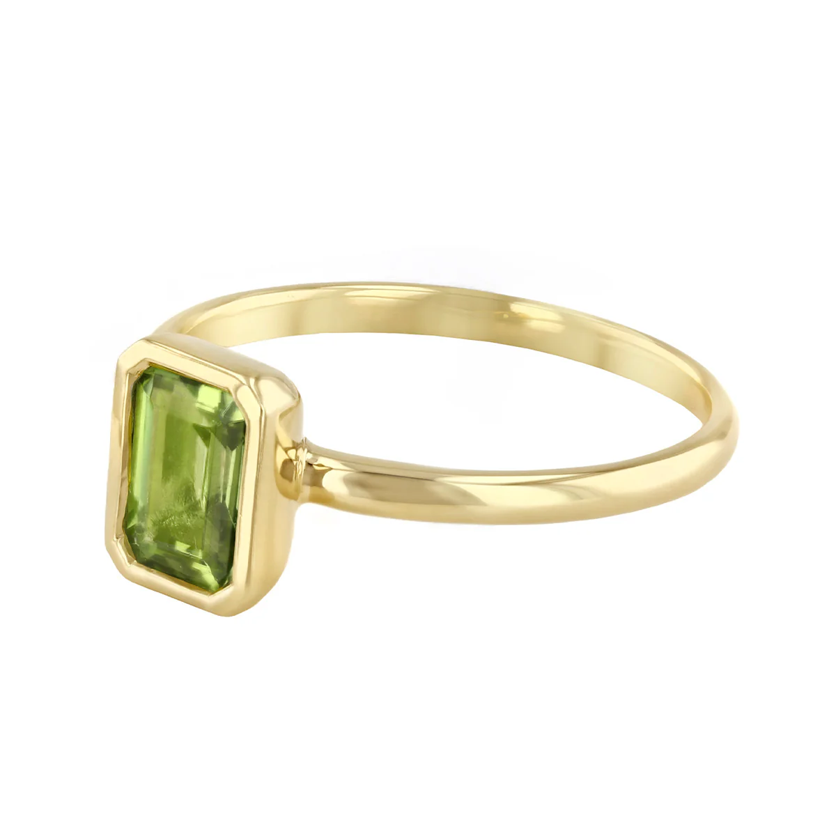 Birthstone Collection 1.01ct Peridot Bezel Set Solitaire Ring | 9K Yellow Gold - Image 3