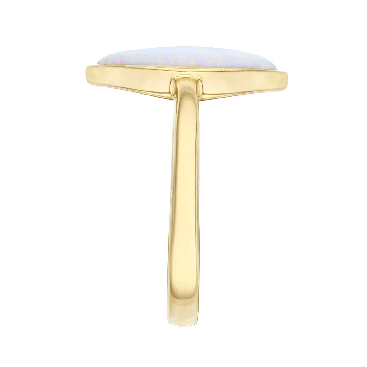 Birthstone Collection Marquise Opal Bezel Set Dress Ring | 9K Yellow Gold - Image 4