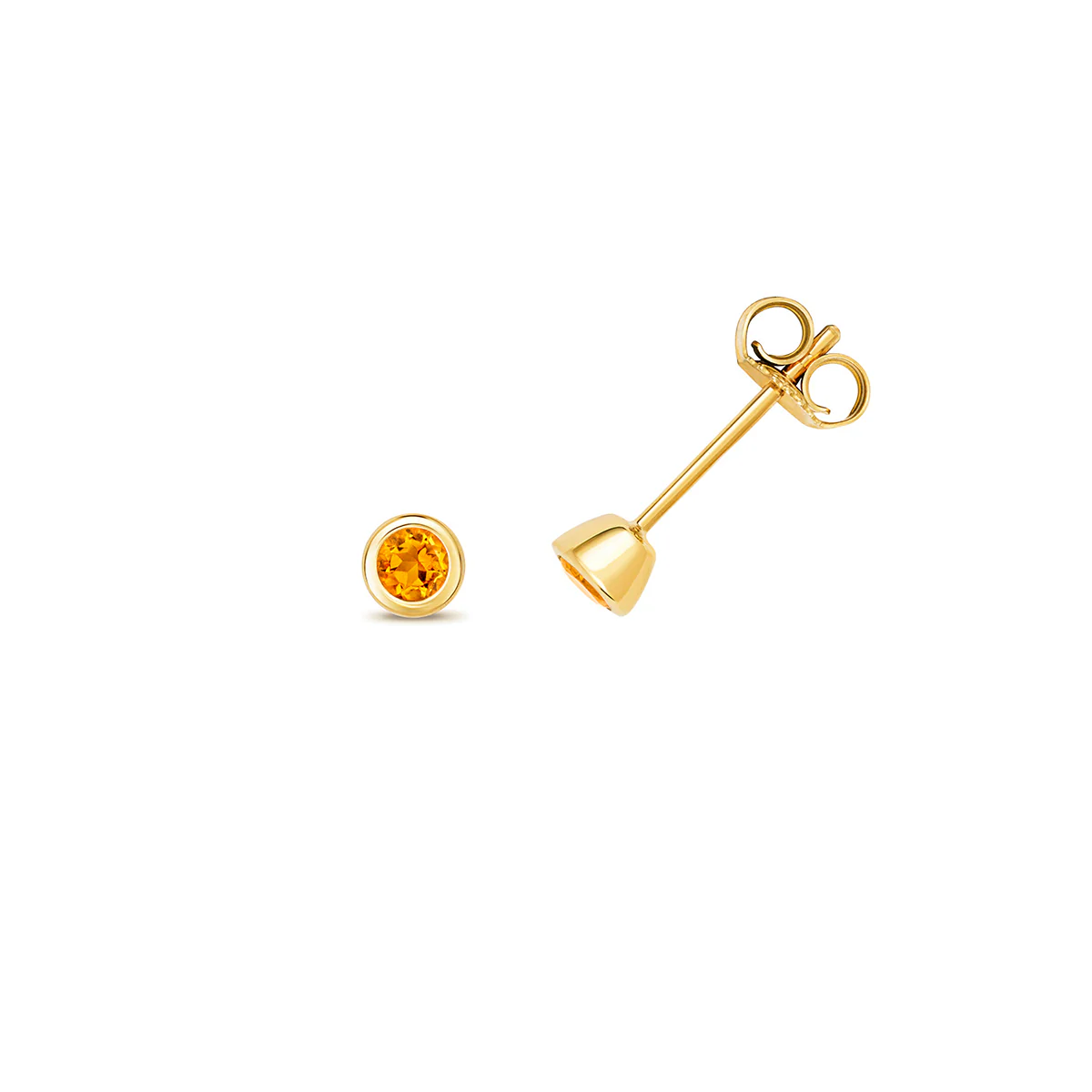 Birthstone Rubover Stud Earrings | 9K Yellow Gold - Image 14