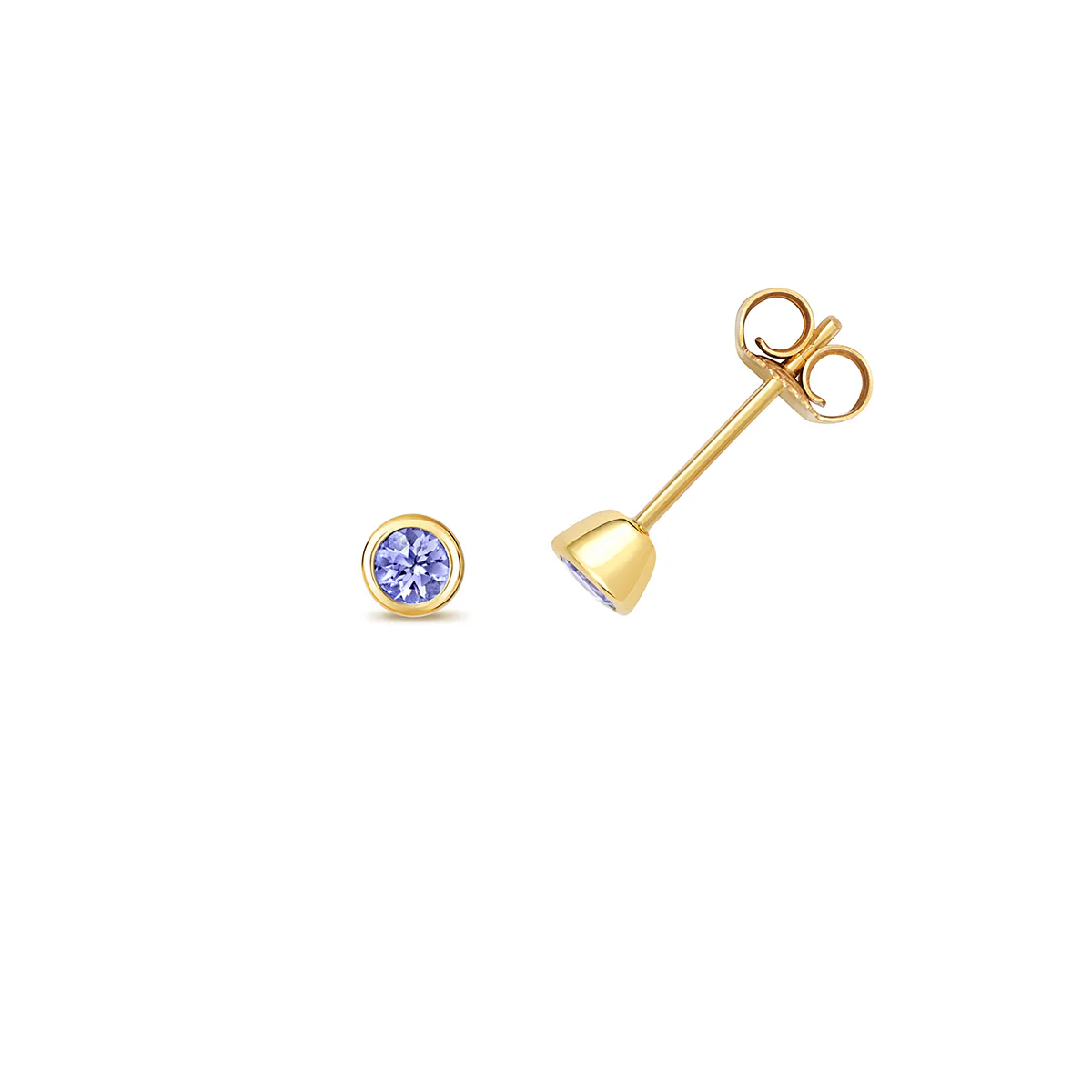 Birthstone Rubover Stud Earrings | 9K Yellow Gold - Image 15