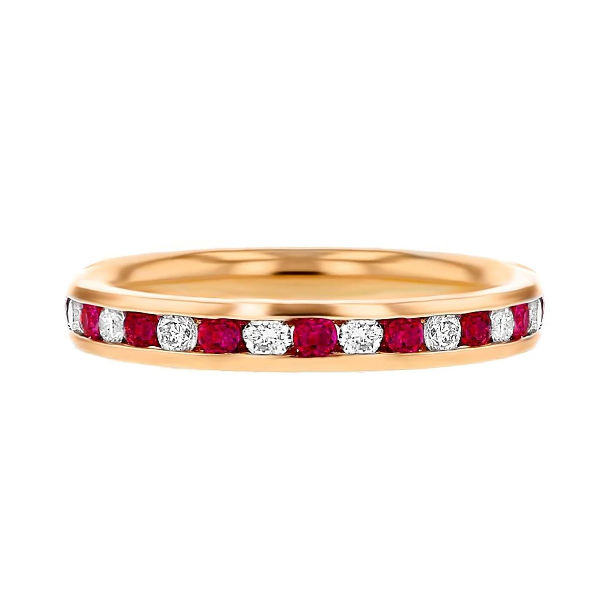 Browns Gemstones Collection 0.50ct | Diamond & Ruby Half Eternity | 18ct Rose Gold - Image 2