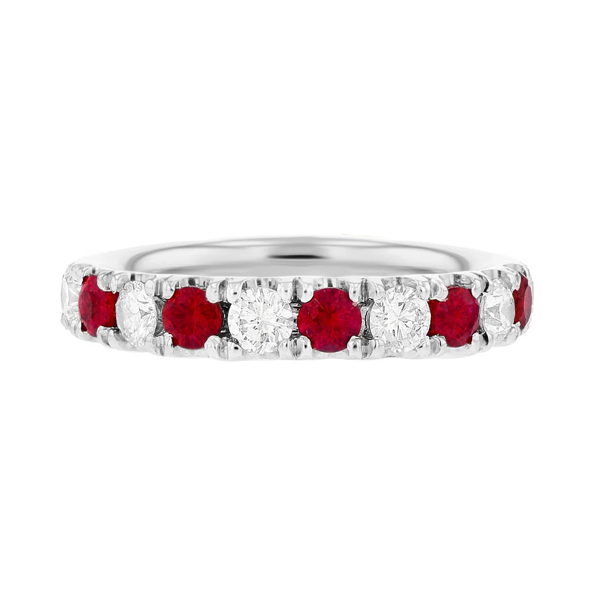 Browns Gemstones Collection 0.50ct | Diamond & Ruby Half Eternity | 18ct White Gold - Image 2