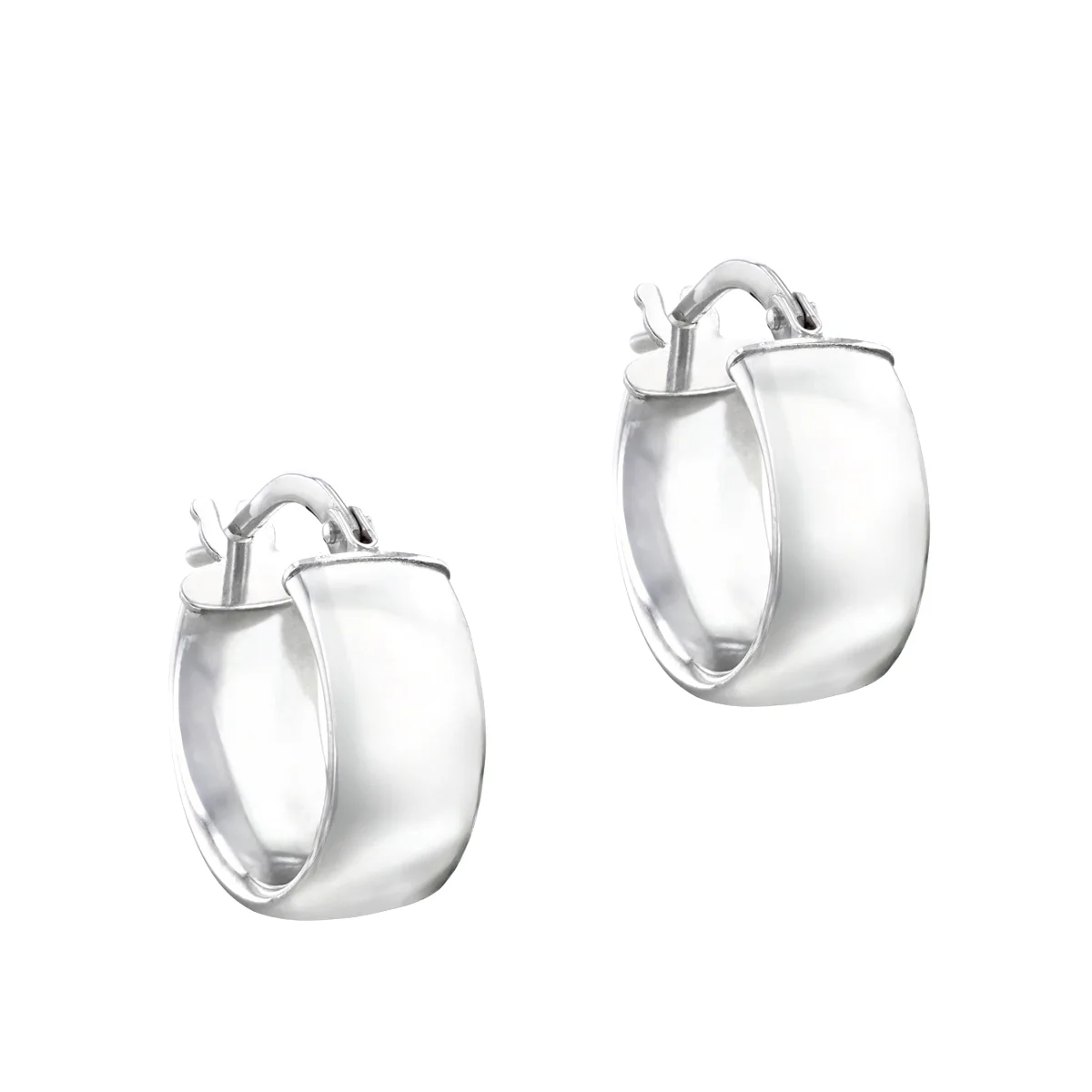 Creole Hoop Earrings | 9K White Gold - Image 3