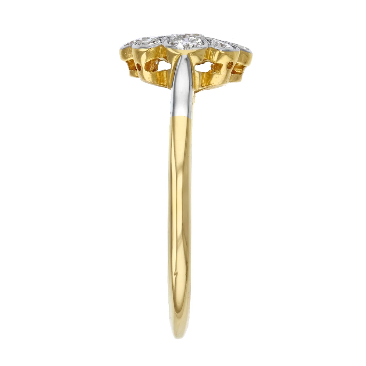 Diamond Cluster Ring | Pre-Loved | 18K Yellow Gold - Image 4