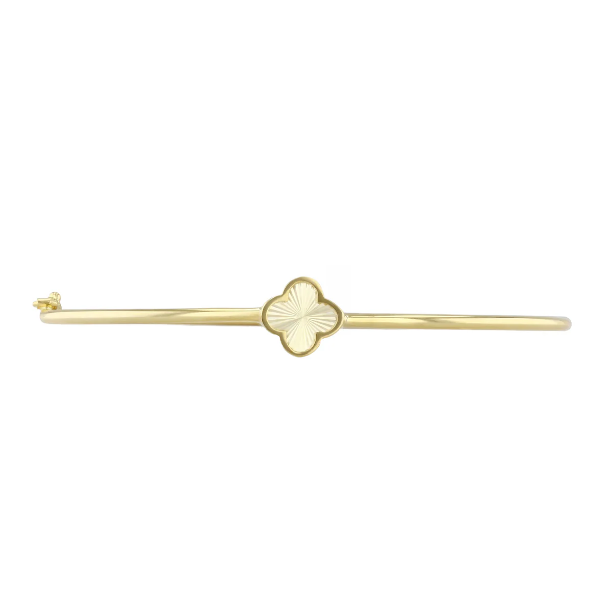Soleil Collection Diamond Cut Petal Motif Bangle | 9K Yellow Gold - Image 2