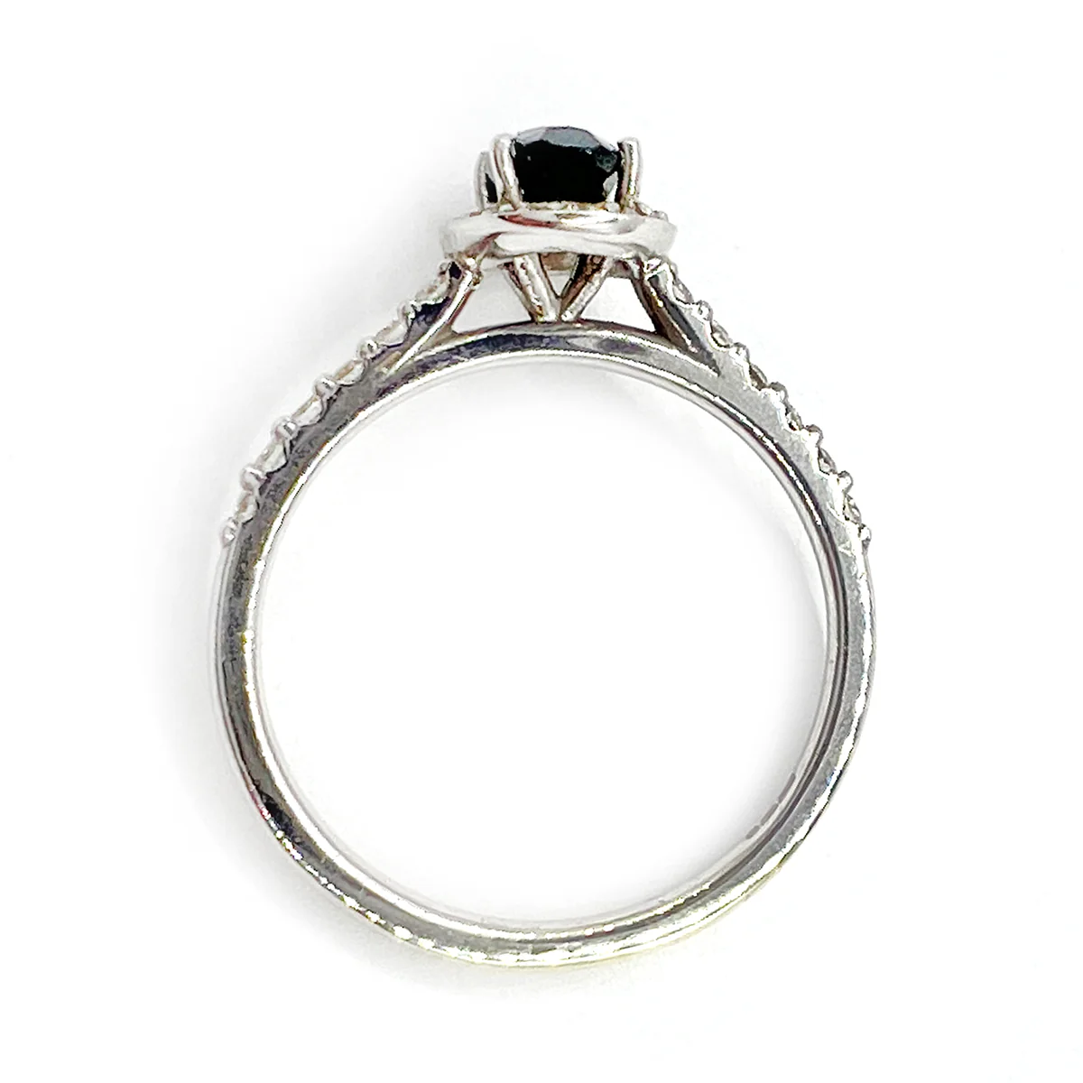 Diamond & Sapphire Cluster Ring | Pre-Loved | 9K White Gold - Image 3