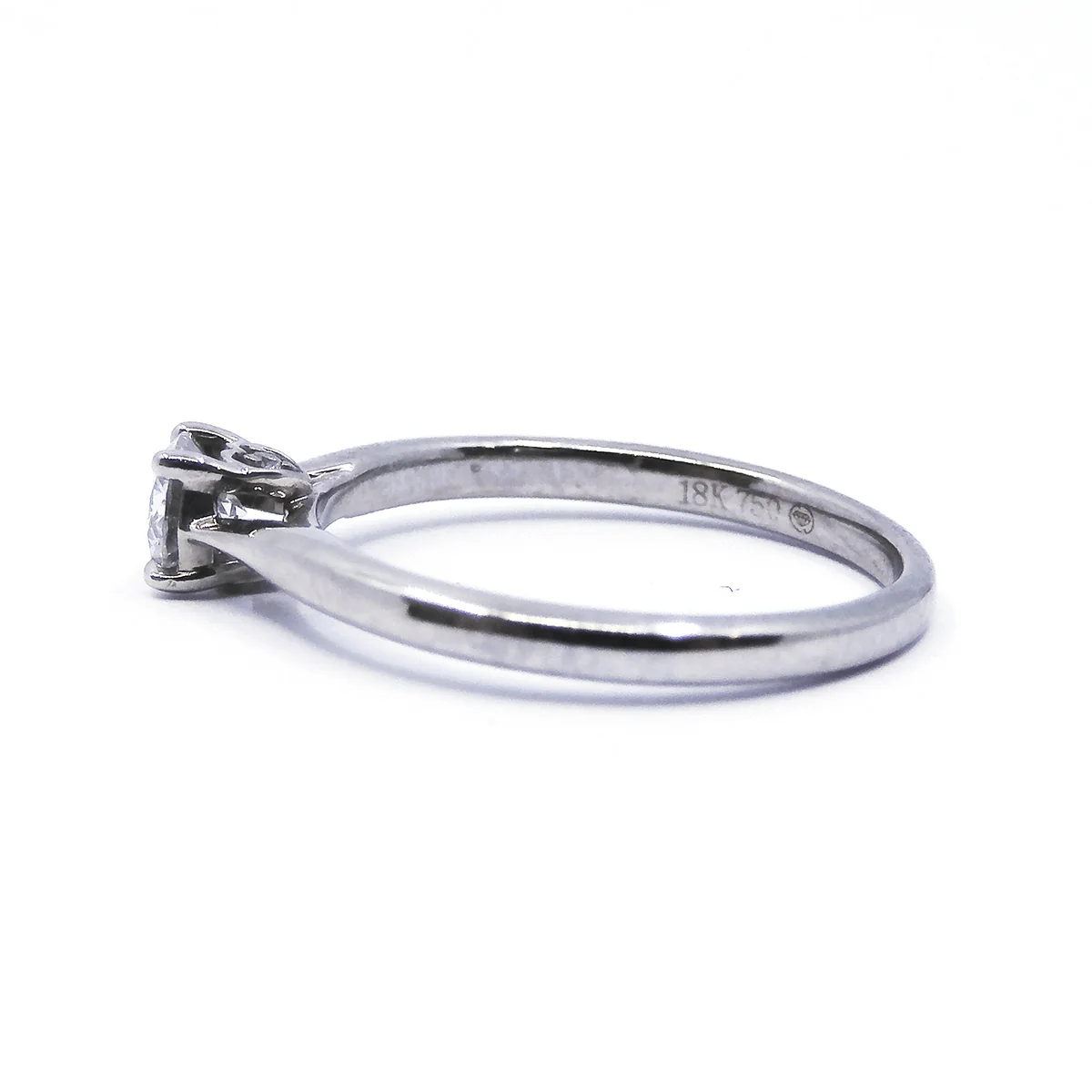 Diamond Solitaire Engagement Ring | Pre-Loved | 18K White Gold - Image 2