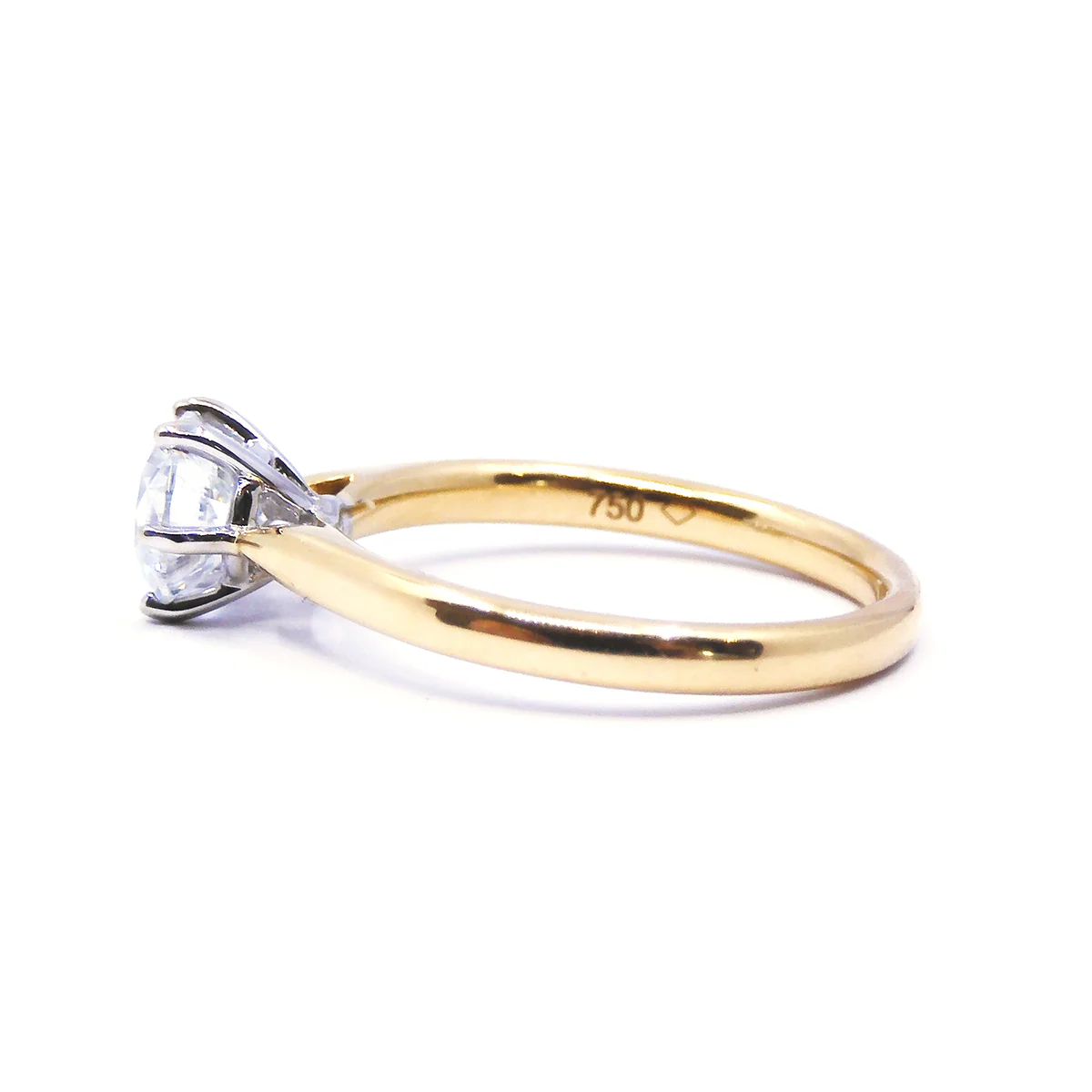 Diamond Solitaire Engagement Ring | Pre-Loved | 18K Yellow Gold - Image 2