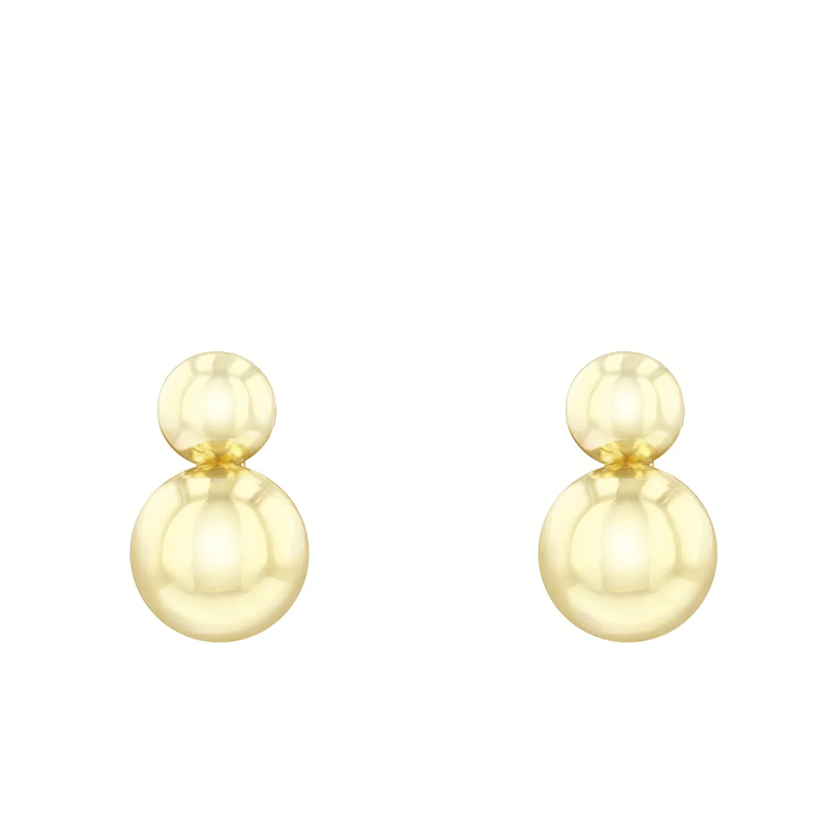 Double Ball Stud Earrings | 9K Yellow Gold - Image 2