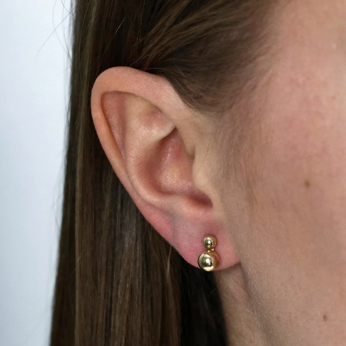 Double Ball Stud Earrings | 9K Yellow Gold - Image 6
