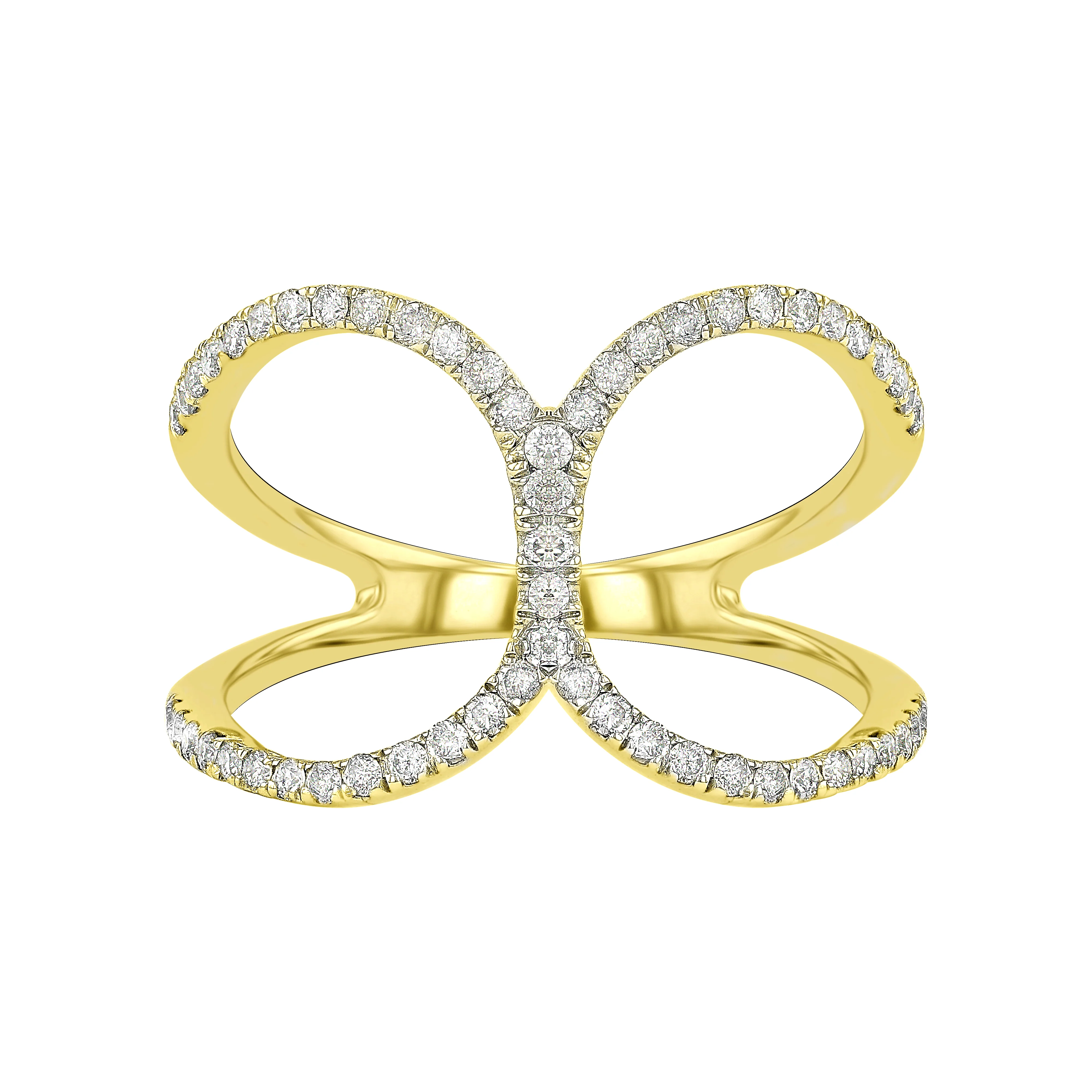 Everyday Diamonds 0.35ct Diamond Crossover Circle Ring | 9K Yellow Gold - Image 2