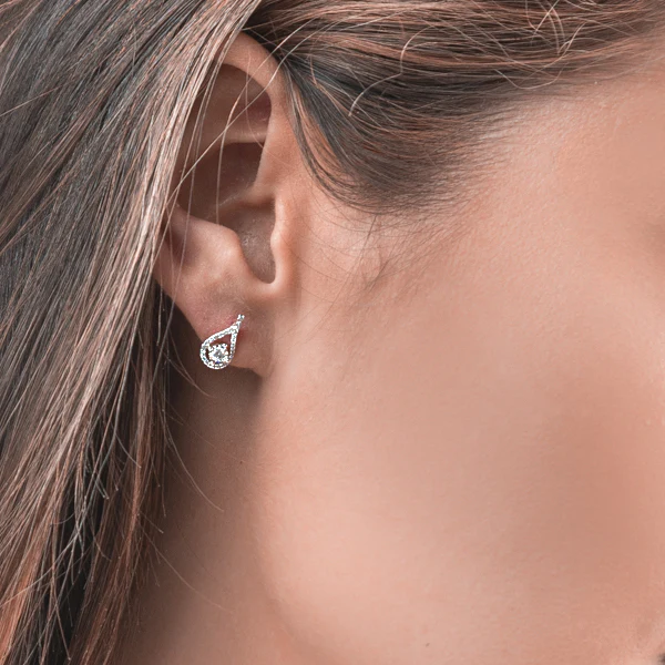 Everyday Diamonds Collection Peardrop Earrings | 18K White Gold - Image 4