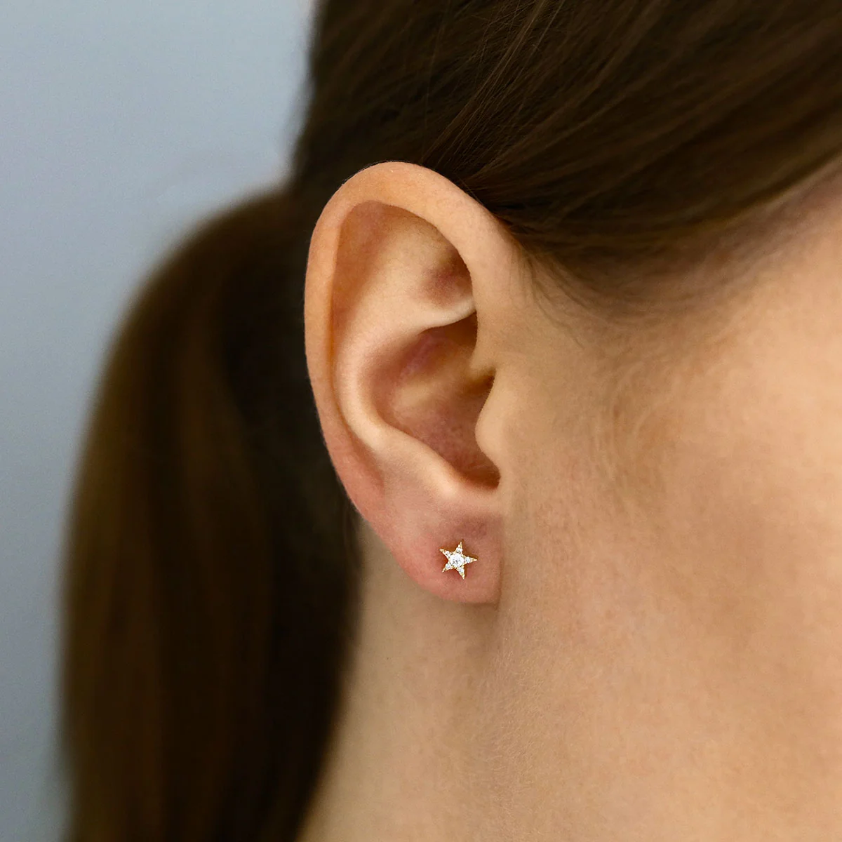 Soleil Collection 0.10ct Star Stud Earrings | 9K Yellow Gold - Image 6