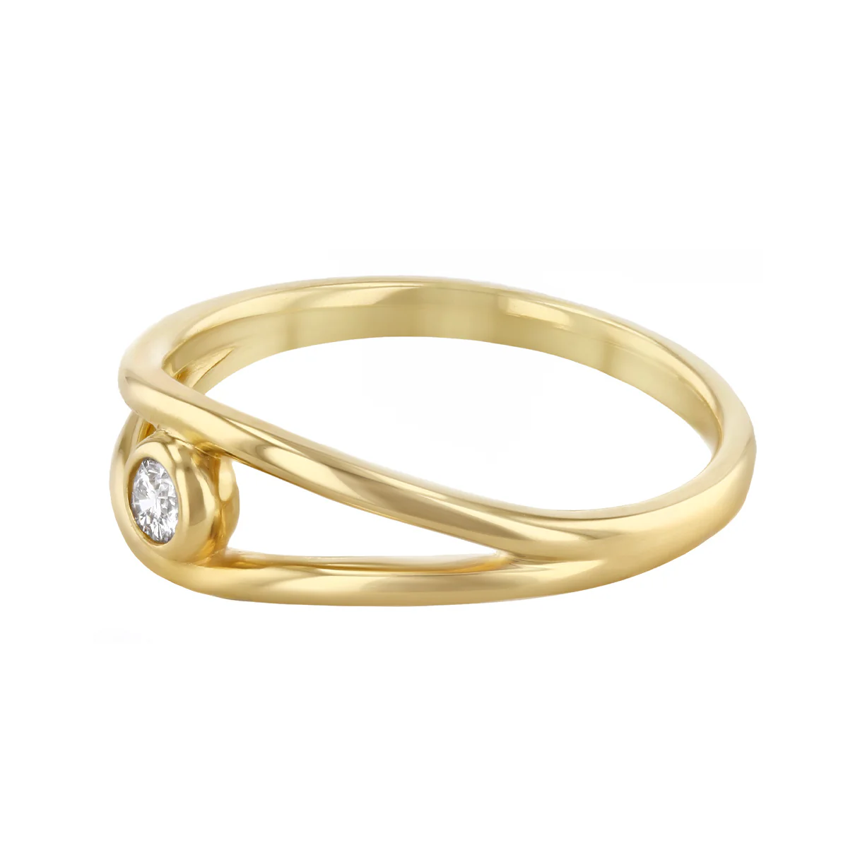 Everyday Diamonds 0.08ct Diamond Open Twist Ring | 9K Yellow Gold - Image 3