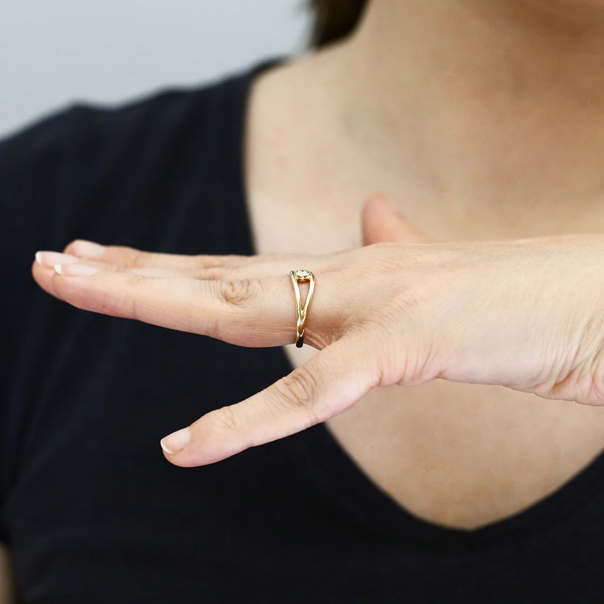 Everyday Diamonds 0.08ct Diamond Open Twist Ring | 9K Yellow Gold - Image 7