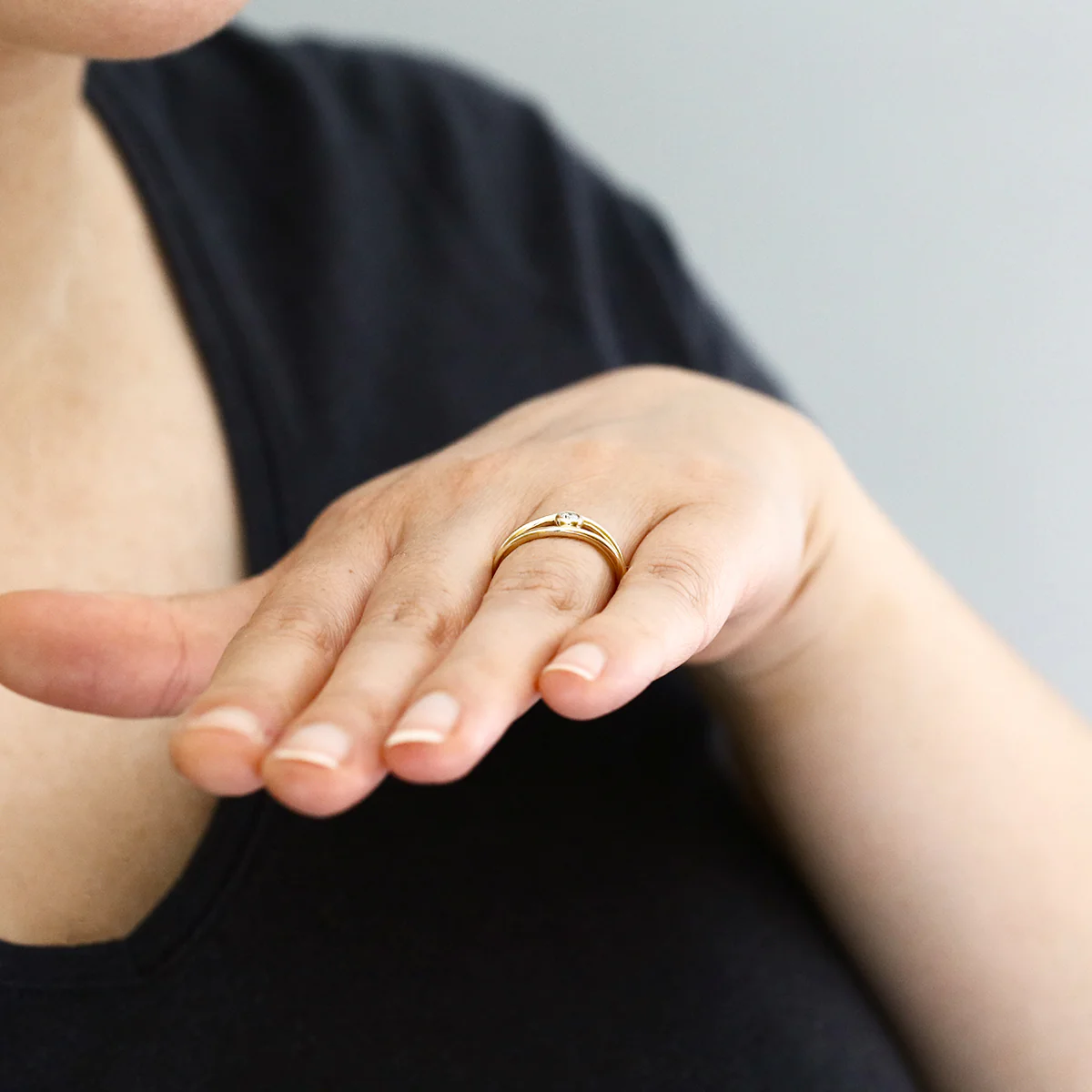 Everyday Diamonds 0.08ct Diamond Open Twist Ring | 9K Yellow Gold - Image 8