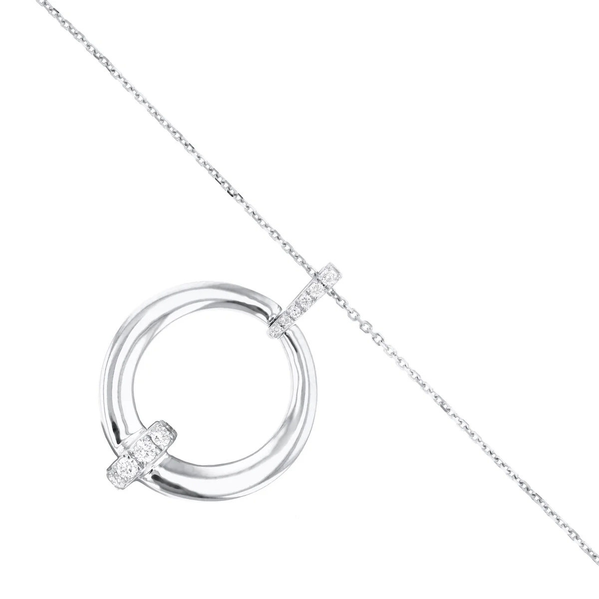 Everyday Diamonds 0.13ct Brilliant Cut Natural Diamond Circular Necklace | 9K White Gold - Image 3
