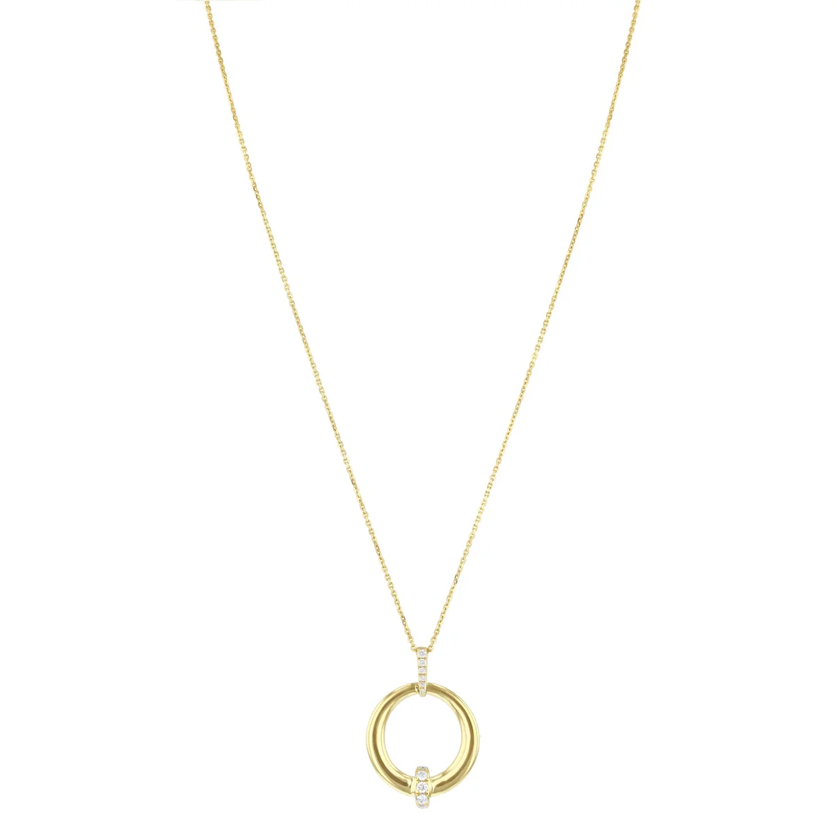 Everyday Diamonds 0.13ct Brilliant Cut Natural Diamond Circular Necklace | 9K Yellow Gold - Image 2