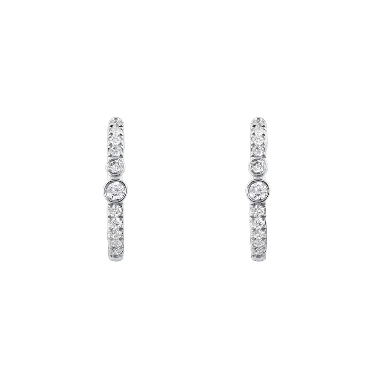 Everyday Diamonds 0.20ct Natural Diamond Hoop Earrings | 9K White Gold - Image 2