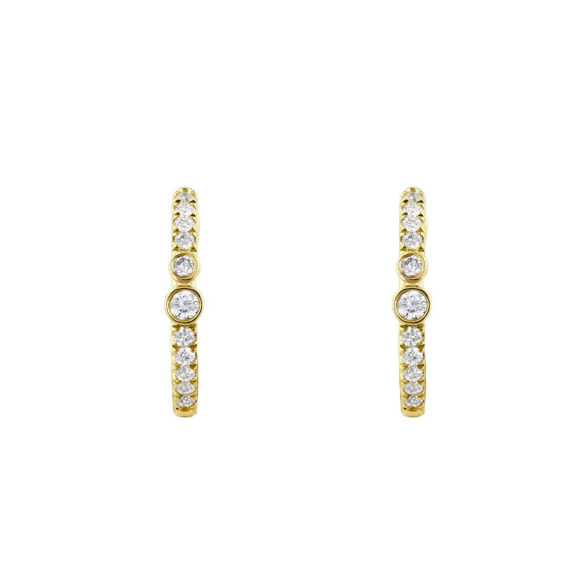 Everyday Diamonds 0.20ct Natural Diamond Hoop Earrings | 9K Yellow Gold - Image 2