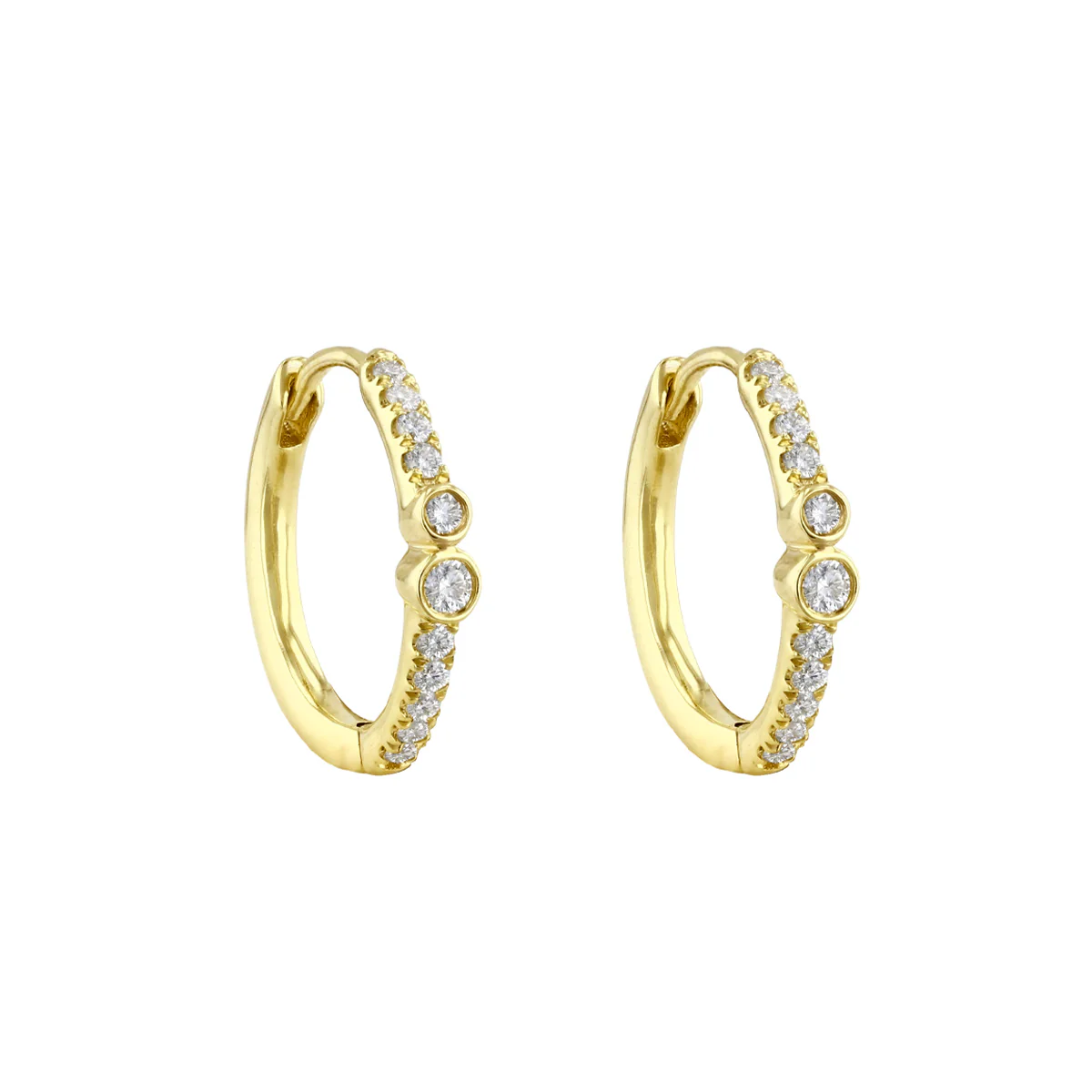 Everyday Diamonds 0.20ct Natural Diamond Hoop Earrings | 9K Yellow Gold - Image 3