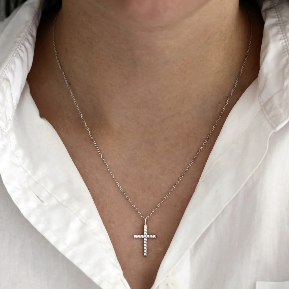 Everyday Diamonds 0.24ct Diamond Cross Necklace | 9K White Gold - Image 4
