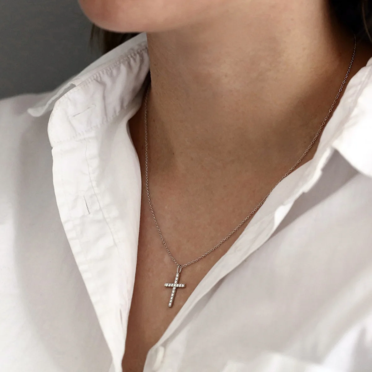 Everyday Diamonds 0.24ct Diamond Cross Necklace | 9K White Gold - Image 5