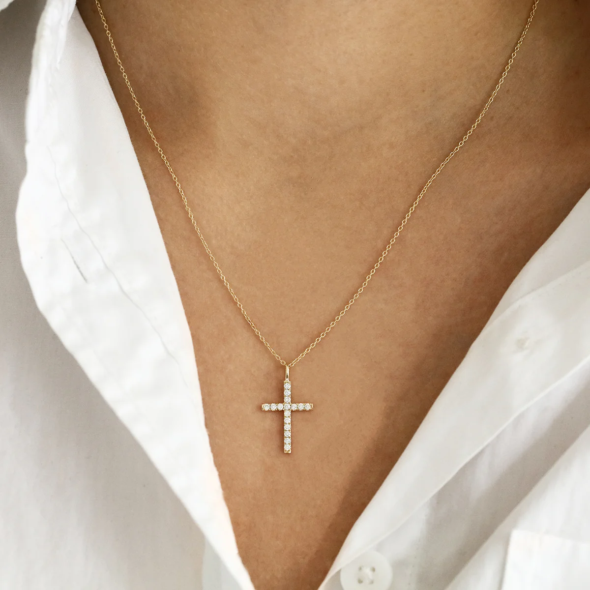 Everyday Diamonds 0.24ct Diamond Cross Necklace | 9K Yellow Gold - Image 4