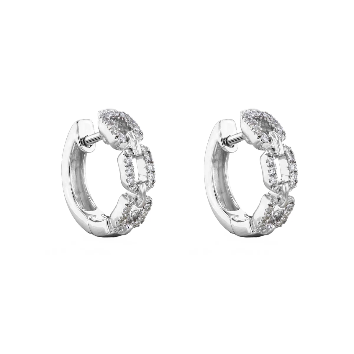Everyday Diamonds 0.25ct Diamond Curb Huggies | 9K White Gold - Image 2