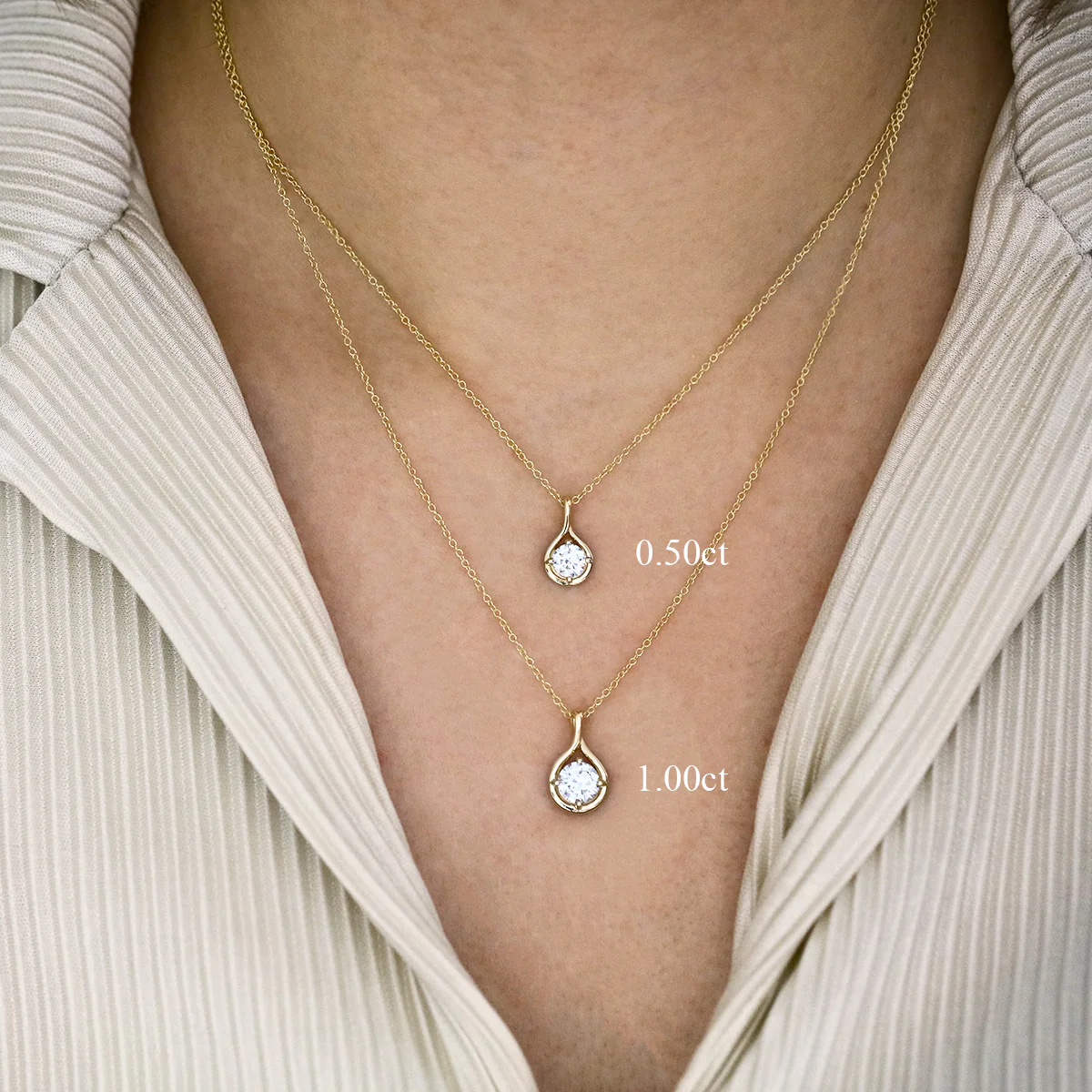 Everyday Diamonds 0.50ct Brilliant Cut Lab Grown Diamond Teardrop Pendant | 9K Yellow Gold - Image 6