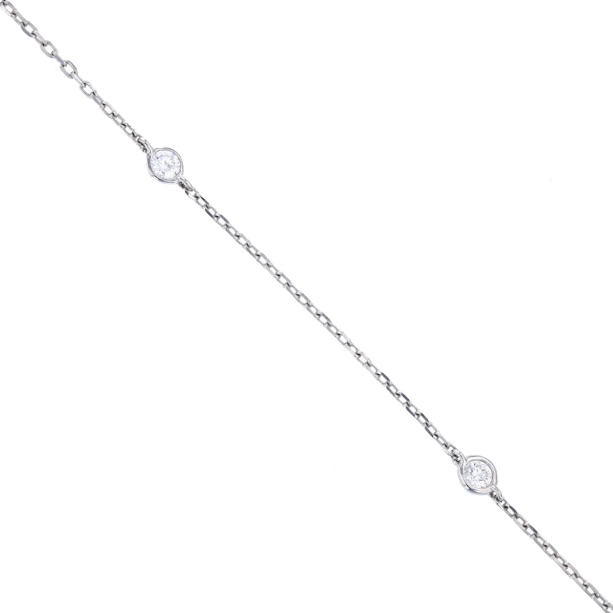 Everyday Diamonds 0.80ct Brilliant Cut Bezel Set Station Necklace | 9K White Gold - Image 2