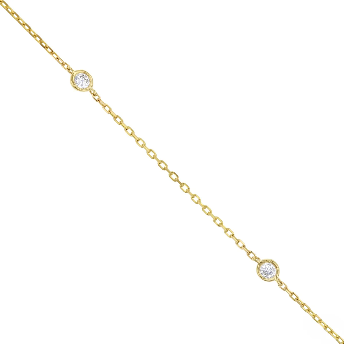 Everyday Diamonds 0.80ct Brilliant Cut Bezel Set Station Necklace | 9K Yellow Gold - Image 2