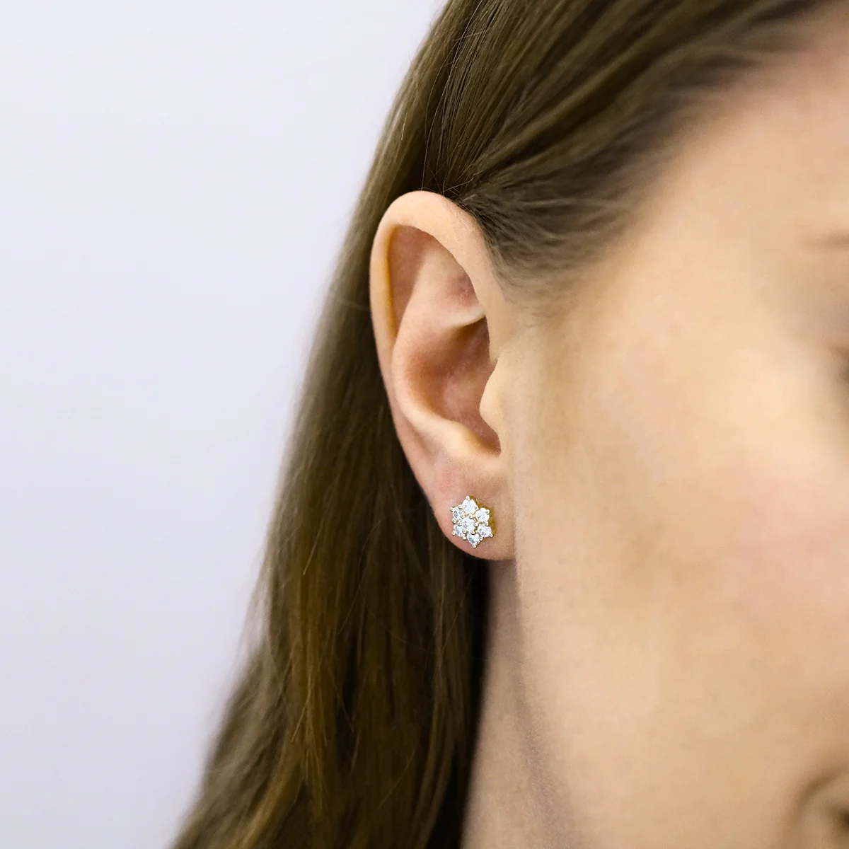 Everyday Diamonds 0.88ct Lab Grown Diamond Flower Cluster Earrings | 9K Yellow Gold - Image 6