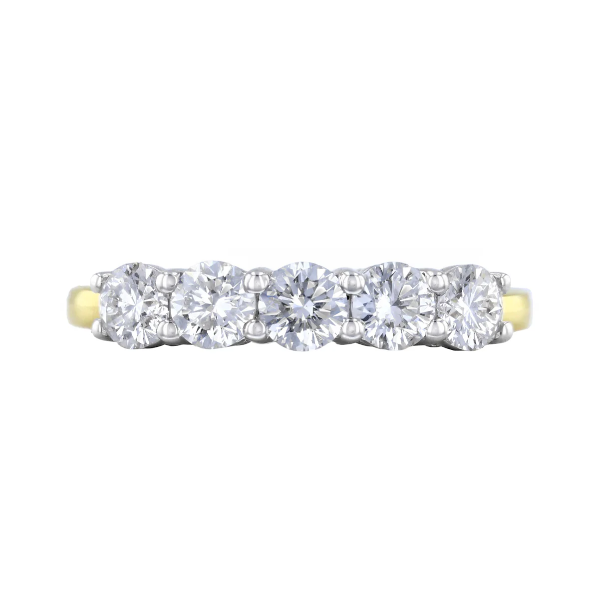 Everyday Diamonds 0.95ct Lab Grown Diamond Five stone Half Eternity Ring | 9K Yellow Gold - Image 2