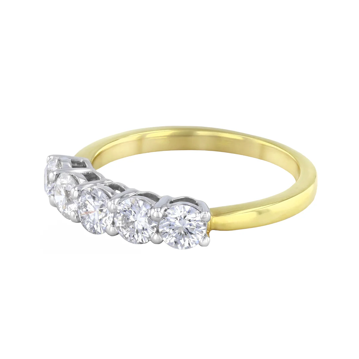 Everyday Diamonds 0.95ct Lab Grown Diamond Five stone Half Eternity Ring | 9K Yellow Gold - Image 3