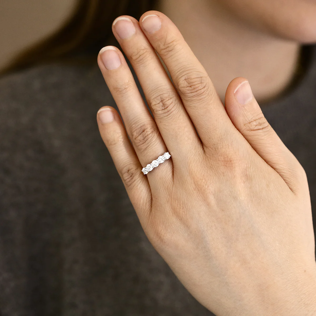 Everyday Diamonds 0.95ct Lab Grown Diamond Five stone Half Eternity Ring | 9K Yellow Gold - Image 6