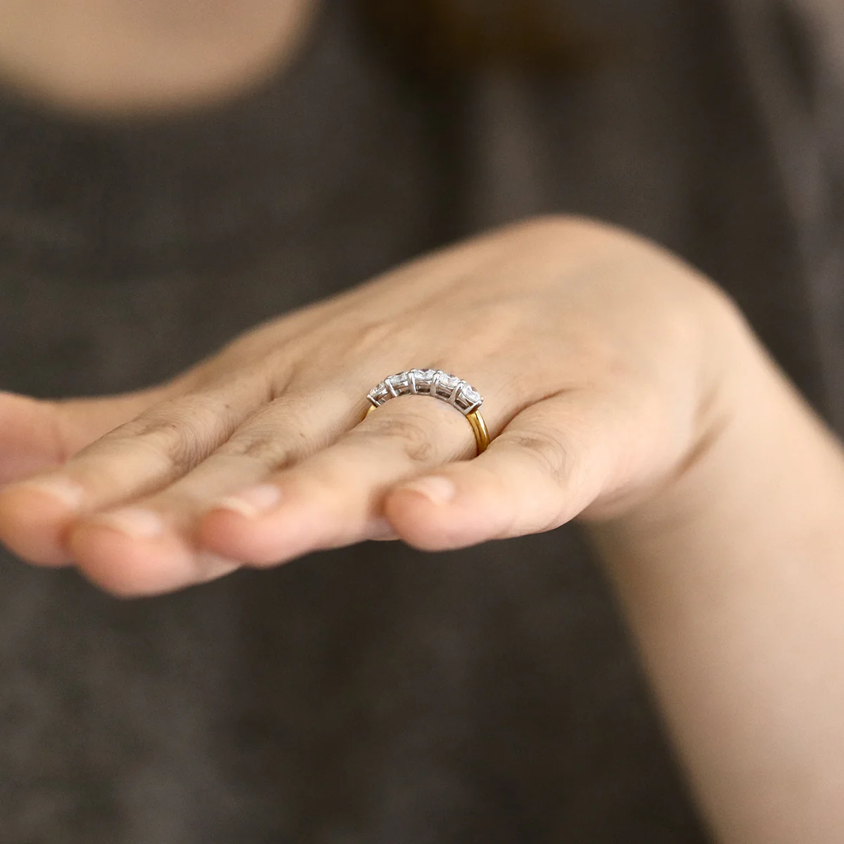 Everyday Diamonds 0.95ct Lab Grown Diamond Five stone Half Eternity Ring | 9K Yellow Gold - Image 8