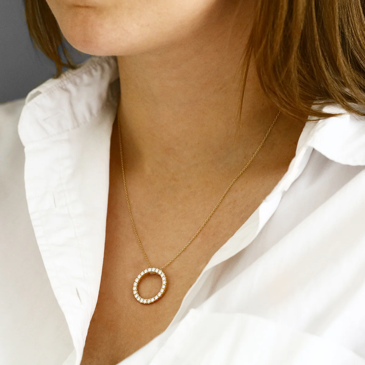 Everyday Diamonds 1.00ct Lab Grown Diamond Open Circle Pendant | 9K Yellow Gold - Image 5