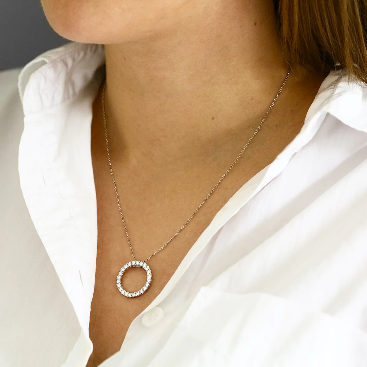Everyday Diamonds 1.00ct Lab Grown Open Circle Pendant | 9K White Gold - Image 5