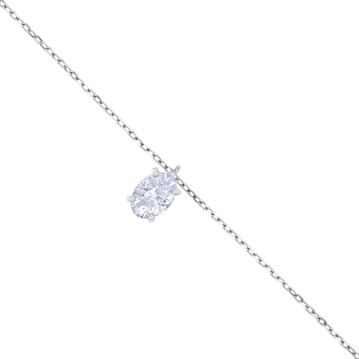 Everyday Diamonds 1.01ct Oval Cut Lab Grown Diamond Necklace | 9K White Gold - Image 3