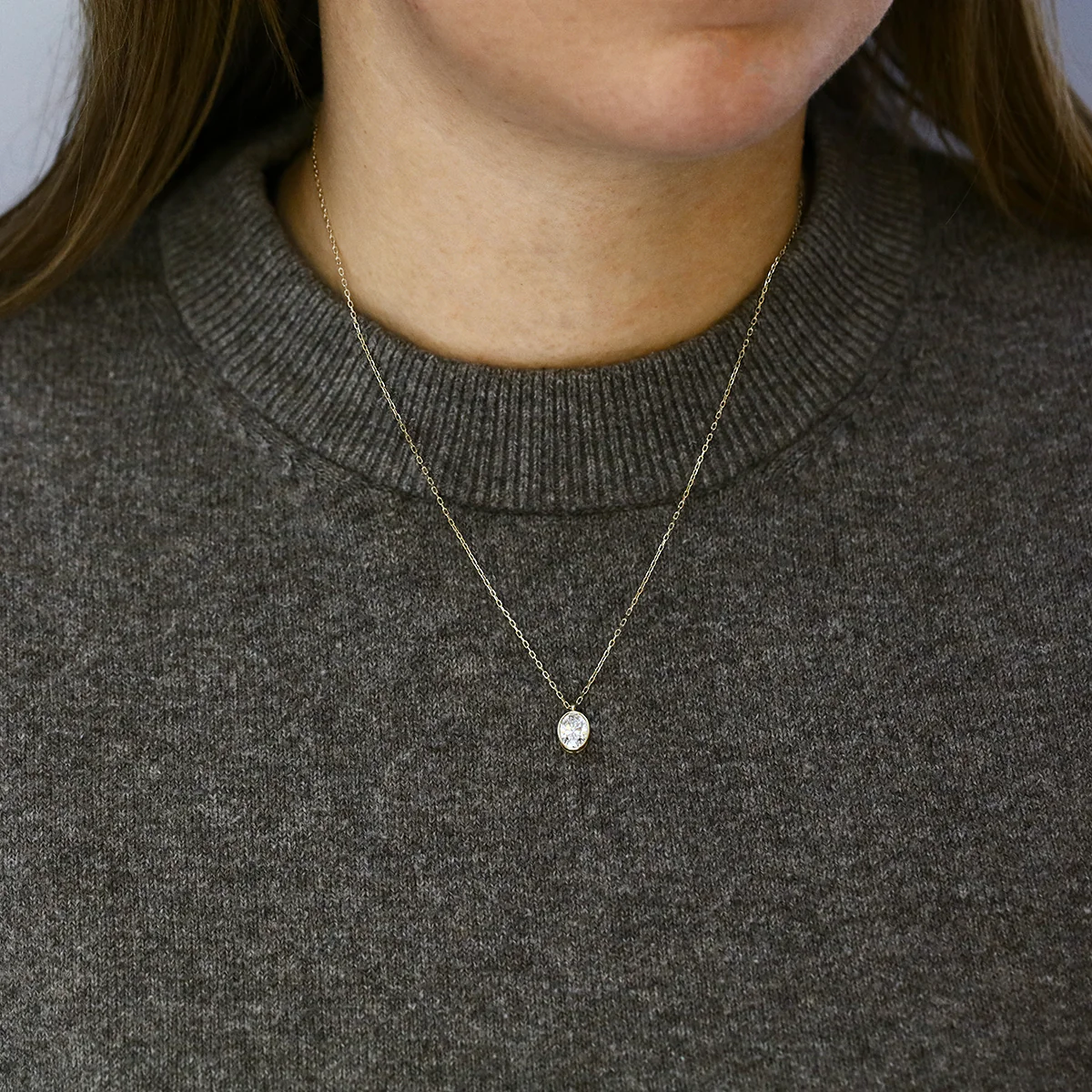 Everyday Diamonds 1.02ct Lab Grown Diamond Bezel Set Necklace | 9K Yellow Gold - Image 4