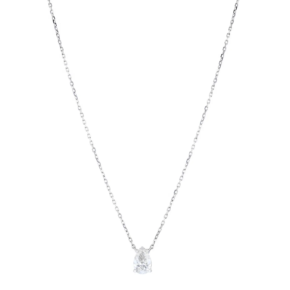 Everyday Diamonds 1.07ct Pear Cut Lab Grown Diamond Fixed Solitaire Necklace | 9K White Gold - Image 2