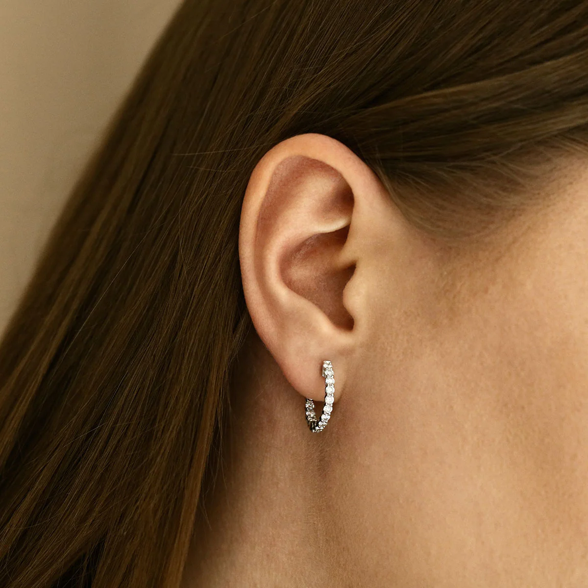 Everyday Diamonds 1.21ct  Round Brilliant Cut Lab Grown Diamond Hoops | 9K White Gold - Image 5