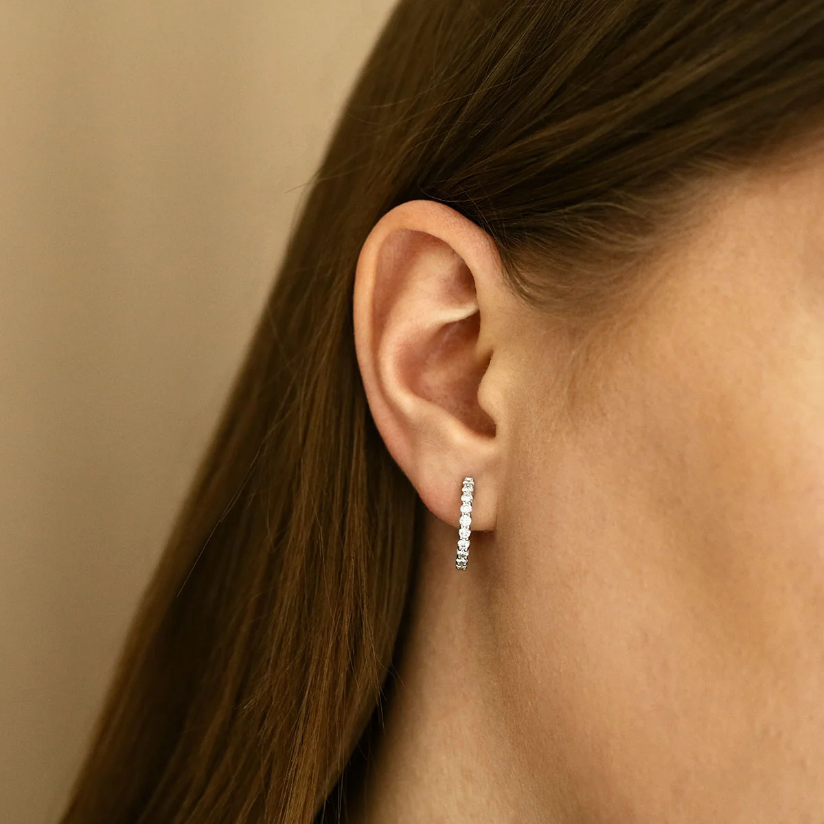 Everyday Diamonds 1.21ct  Round Brilliant Cut Lab Grown Diamond Hoops | 9K White Gold - Image 6