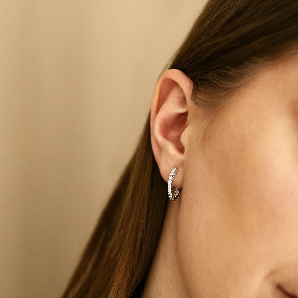 Everyday Diamonds 1.21ct  Round Brilliant Cut Lab Grown Diamond Hoops | 9K White Gold - Image 7