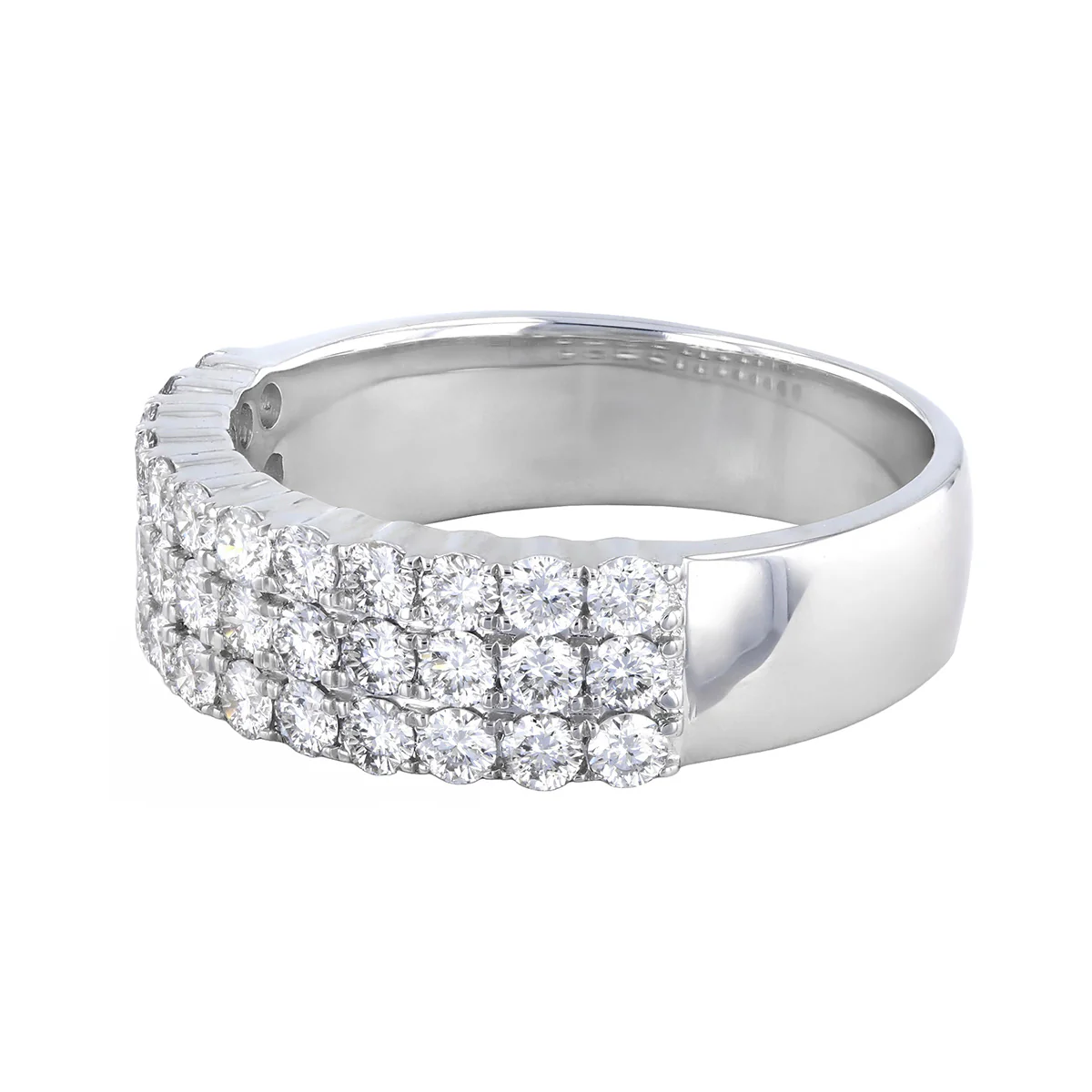 Everyday Diamonds 1.24ct Brilliant Cut Lab Grown Triple Row Ring | 9K White Gold - Image 3