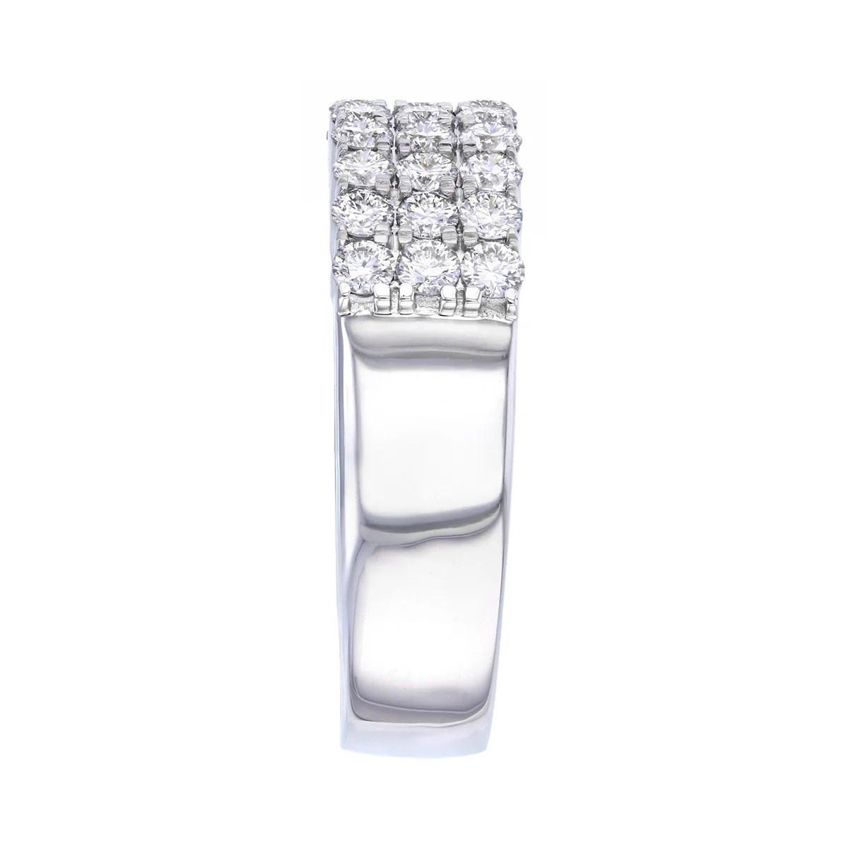 Everyday Diamonds 1.24ct Brilliant Cut Lab Grown Triple Row Ring | 9K White Gold - Image 4