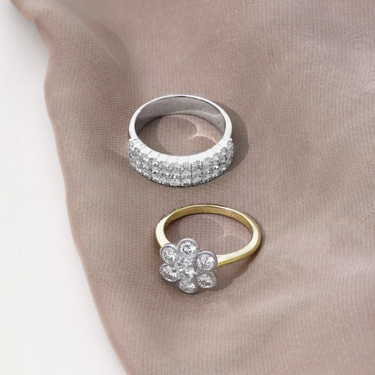 Everyday Diamonds 1.24ct Brilliant Cut Lab Grown Triple Row Ring | 9K White Gold - Image 9