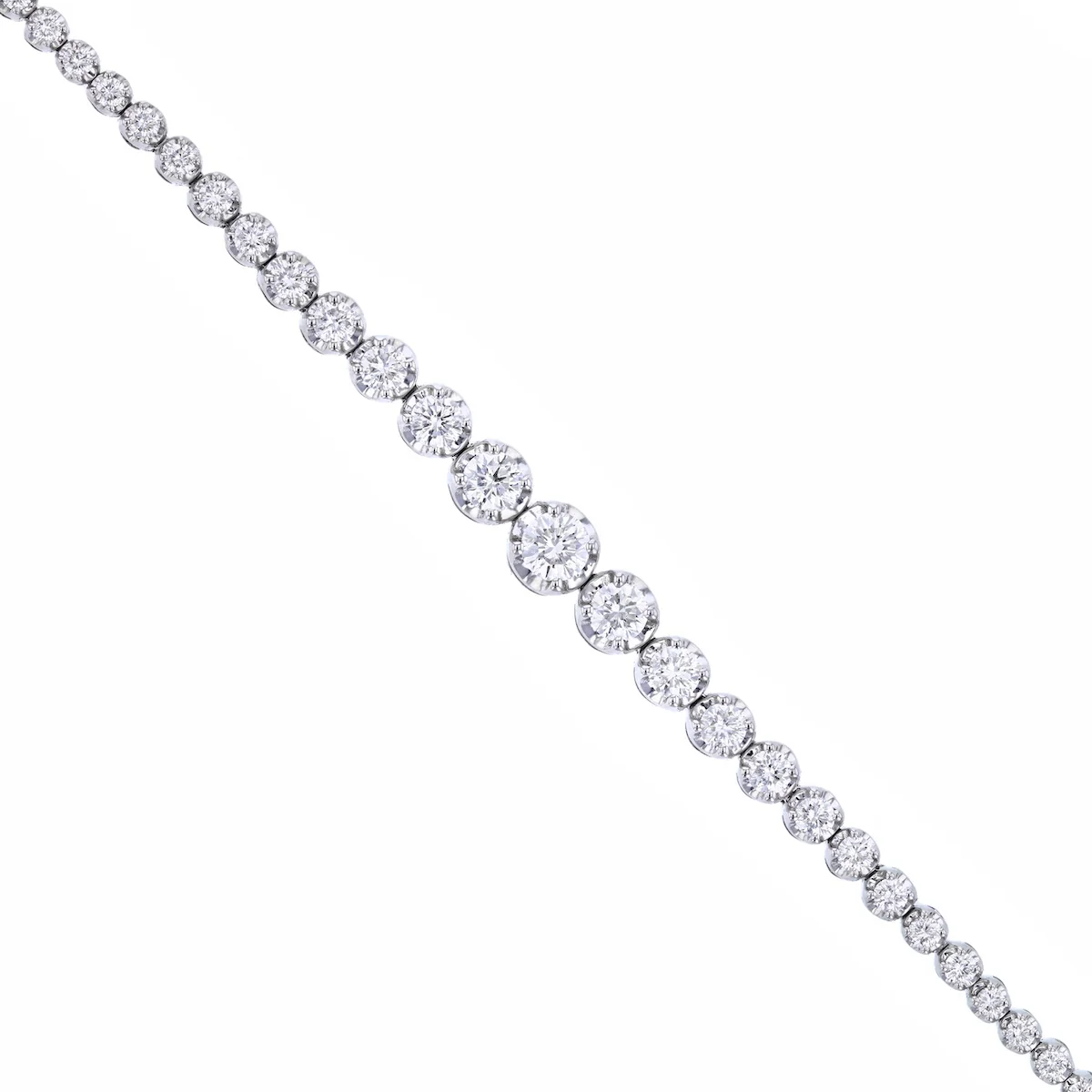 Everyday Diamonds 1.76ct Lab Grown Diamond Graduating Tennis Bracelet | 9K White Gold - Image 2